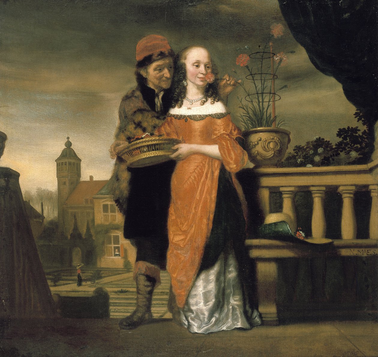 An Allegory of the Sense of Smell, 1600-tallet av Nicolaes Maes