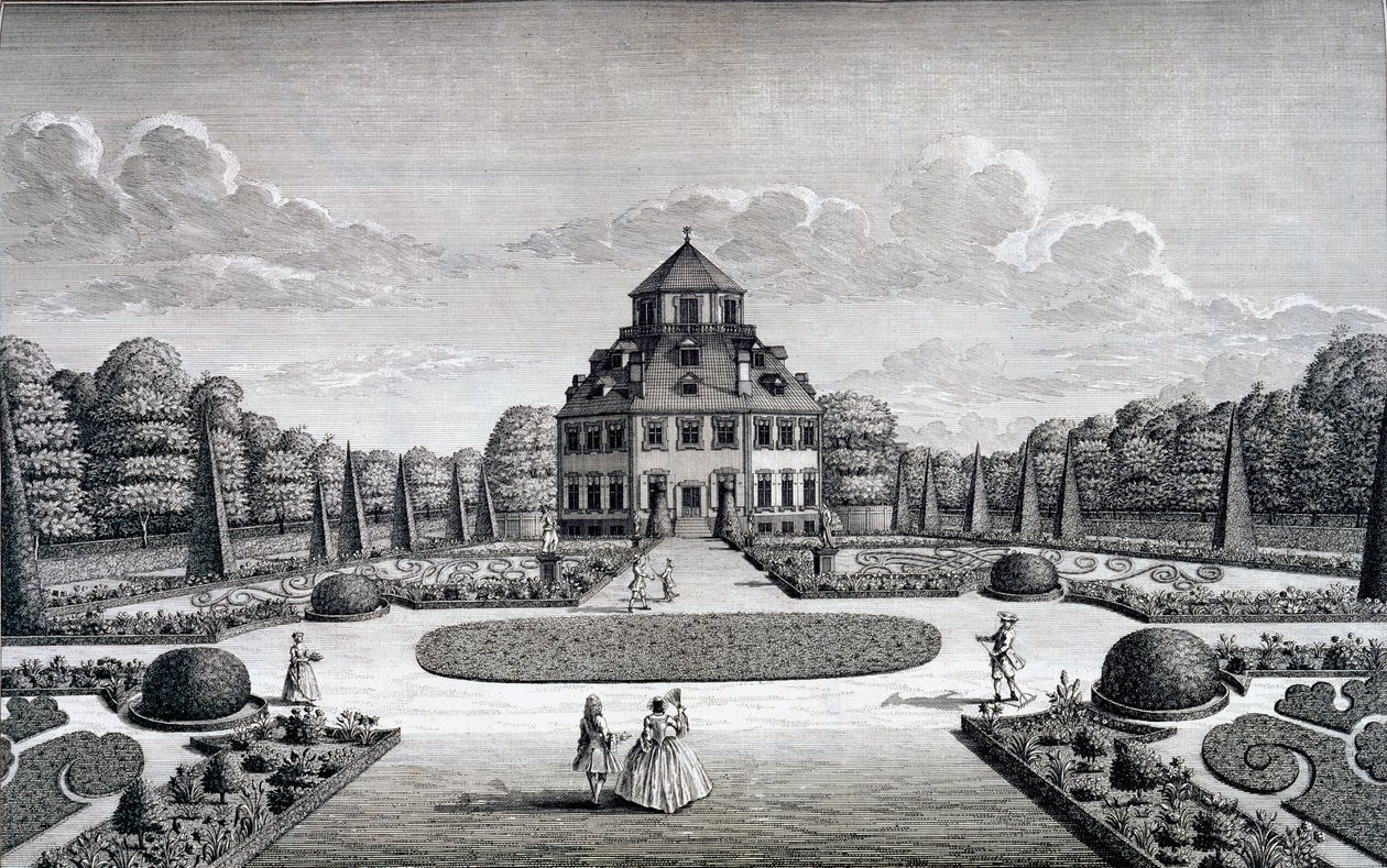 Utsikt over Frydenlund hus og hage av Nicolaes Jansz Visscher
