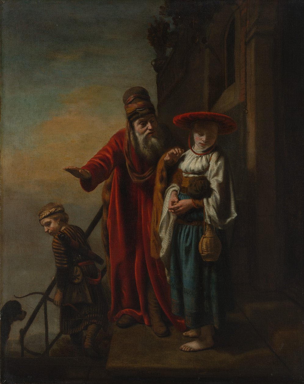 Abraham avskjediget Hagar og Ismael, 1653. av Nicolaes Maes