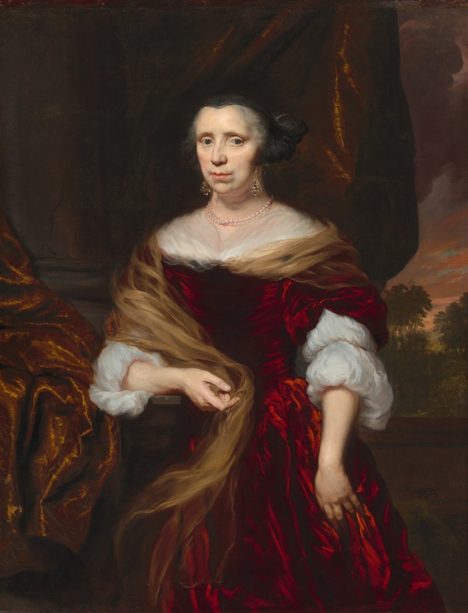 Portrett av en dame, 1676. av Nicolaes Maes