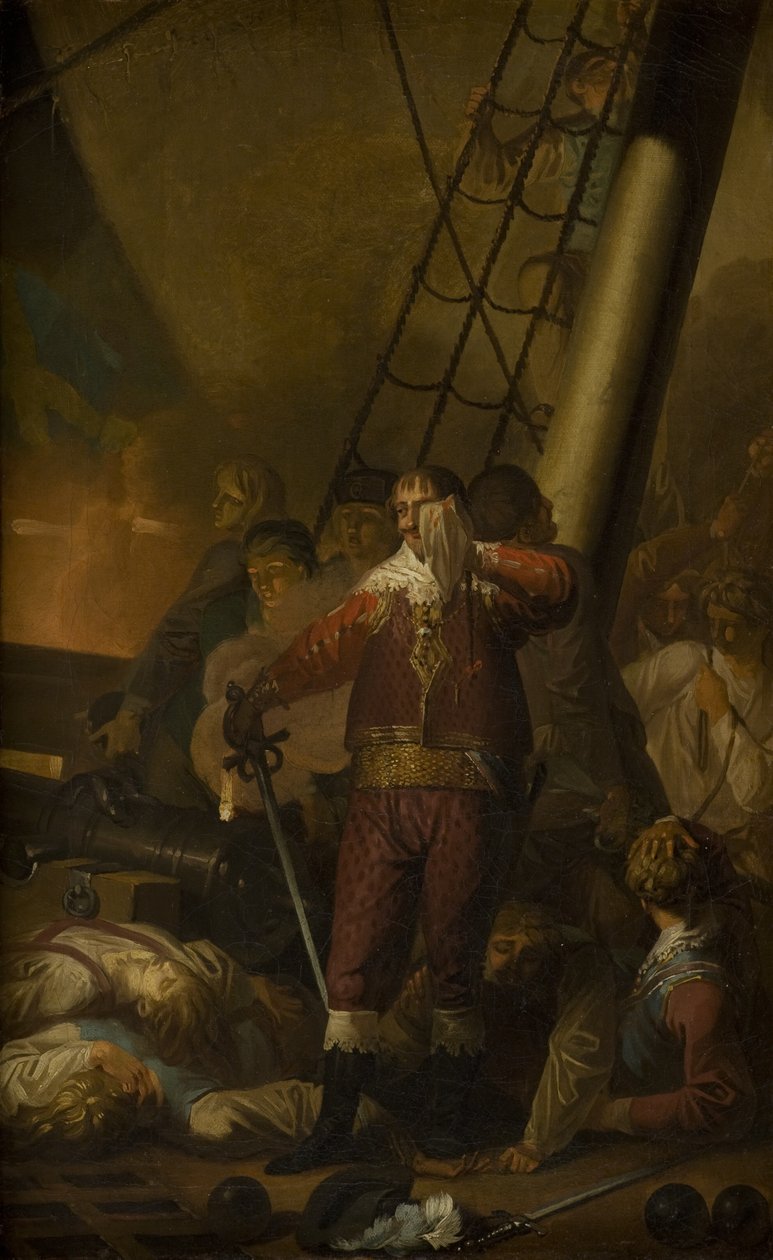 Christian IV ombord på flaggskipet "The Trinity" av Nicolai Abildgaard
