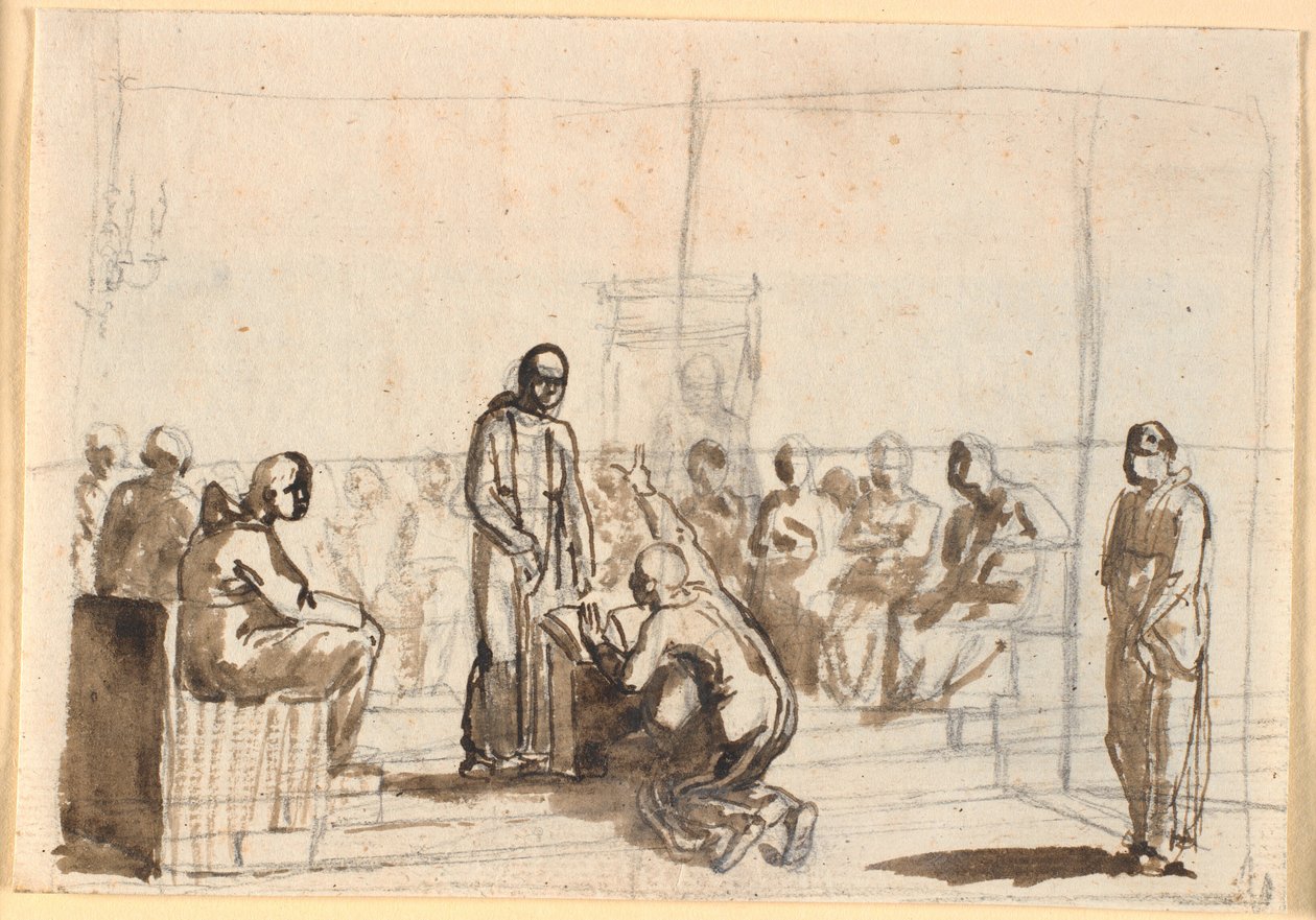 Galileo avviste sine "vrangforestillinger" for munkenes domstol av Nicolai Abildgaard