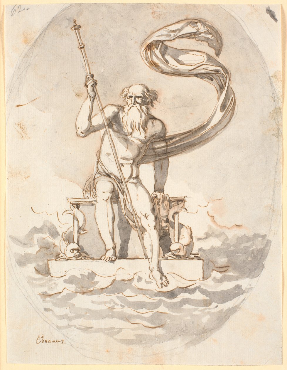 Oceanus på sin trone i havet av Nicolai Abildgaard