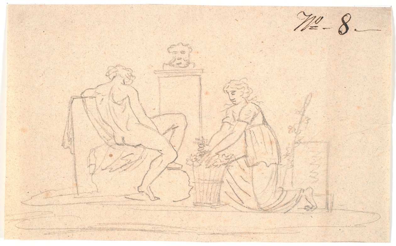 Scene med to figurer av Nicolai Abildgaard