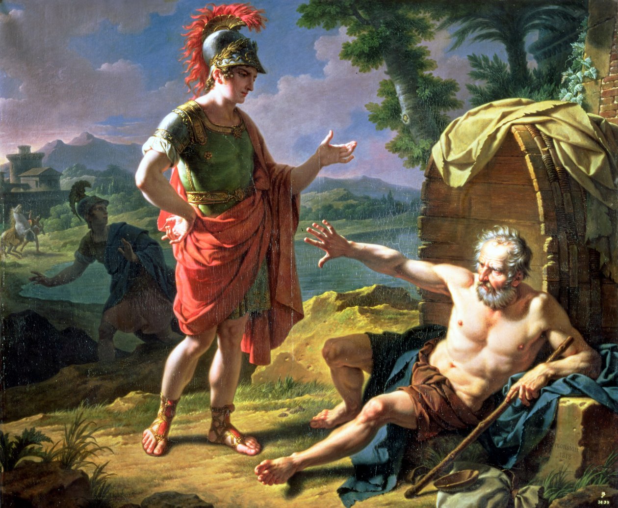 Alexander og Diogenes, 1818 av Nicolas Andre Monsiau