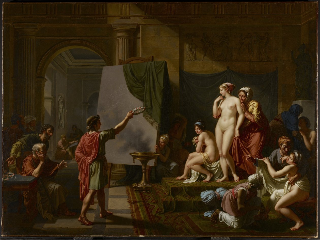 Zeuxis velger sine modeller, 1797 av Nicolas Andre Monsiau
