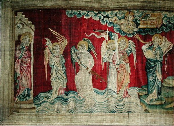The Sixth Trumpet and the Angels of the Euphrates, nr.25 fra The Apocalypse of Angers, 1373-87 av Nicolas Bataille