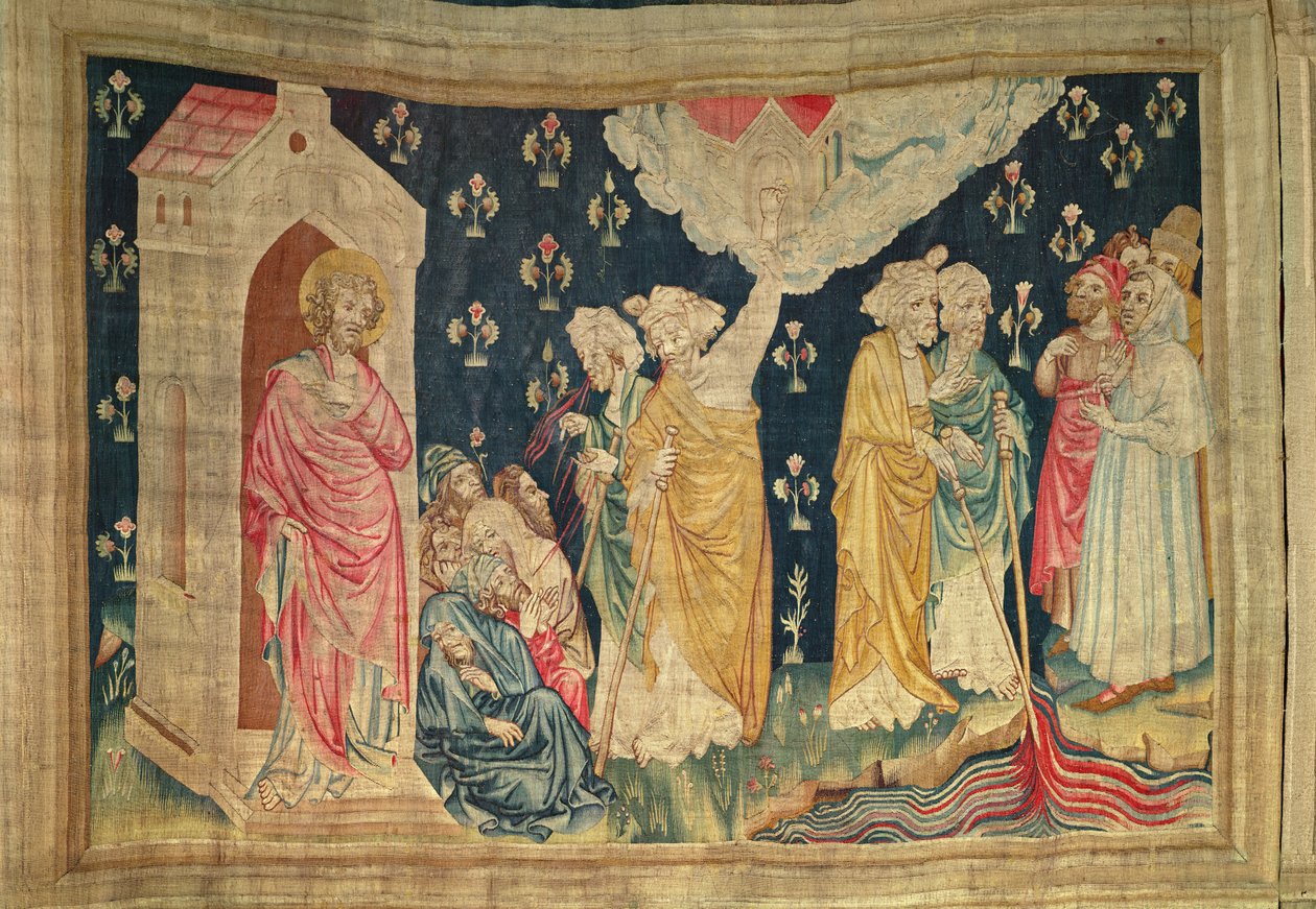 De to vitner om Kristus som evangeliserer verden, nr. 30 fra The Apocalypse of Angers, 1373-87 av Nicolas Bataille