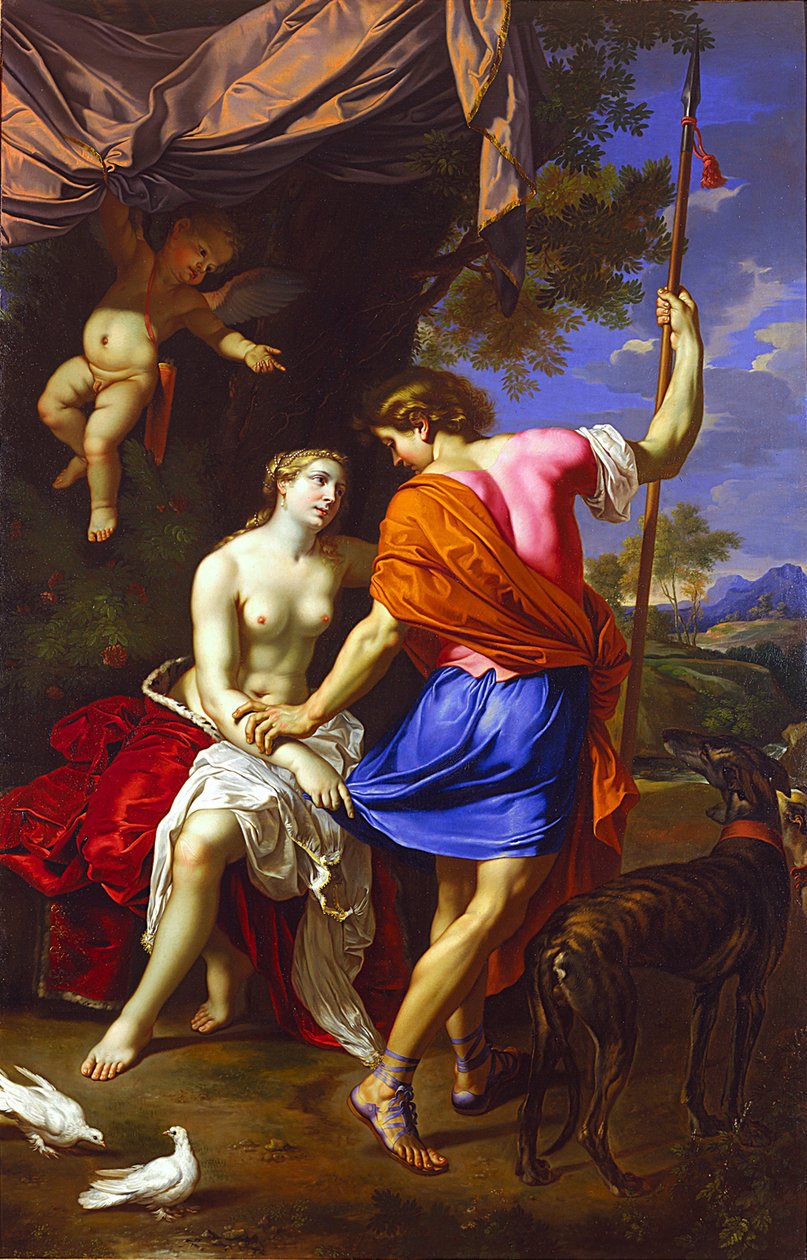 Venus og Adonis av Nicolas Mignard