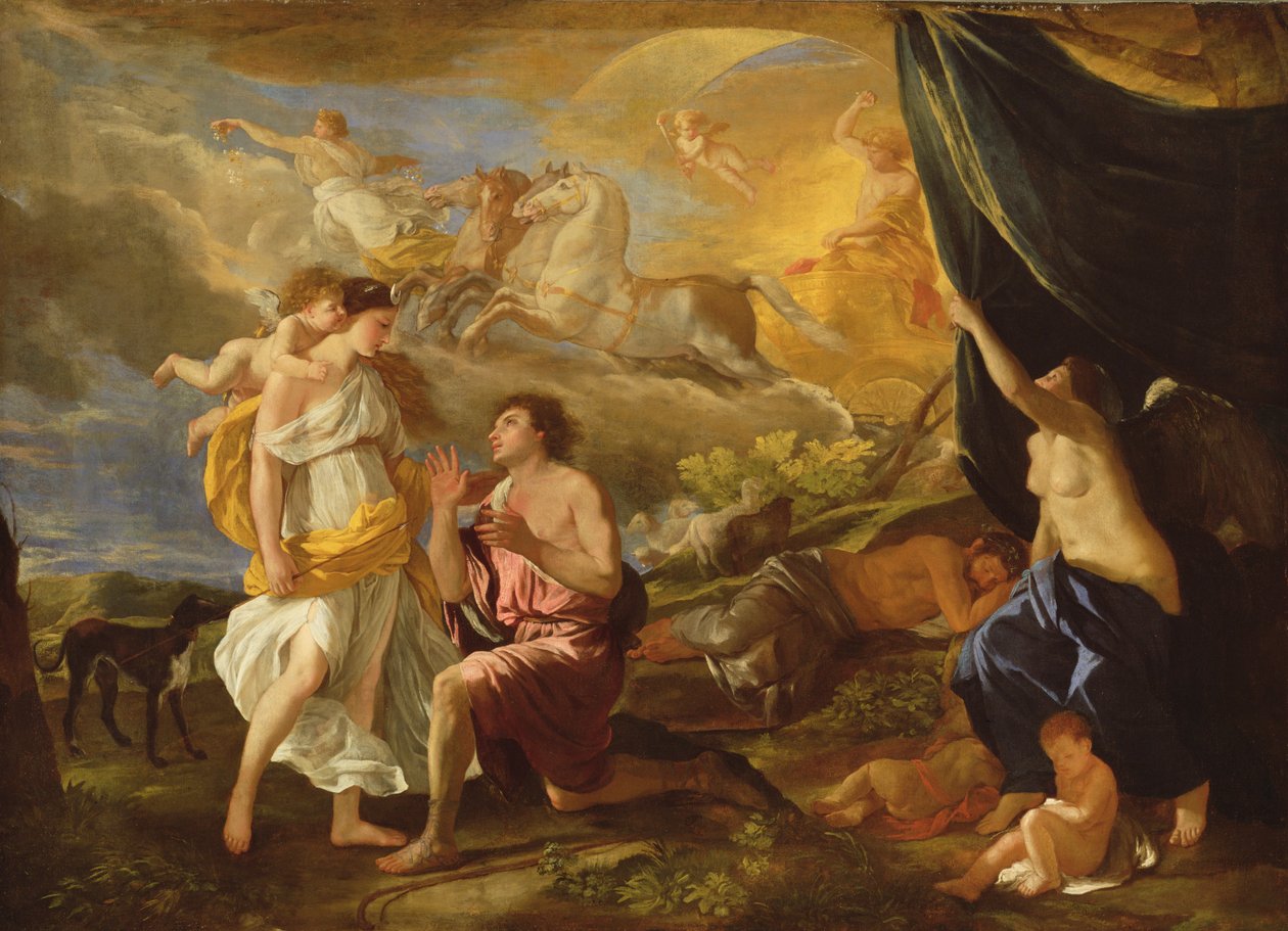 Selene og Endymion, ca. 1630 av Nicolas Poussin