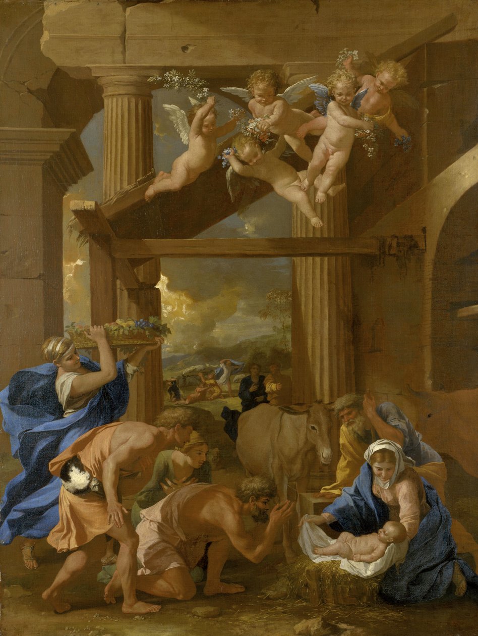 Hyrdenes tilbedelse, ca. 1633 av Nicolas Poussin