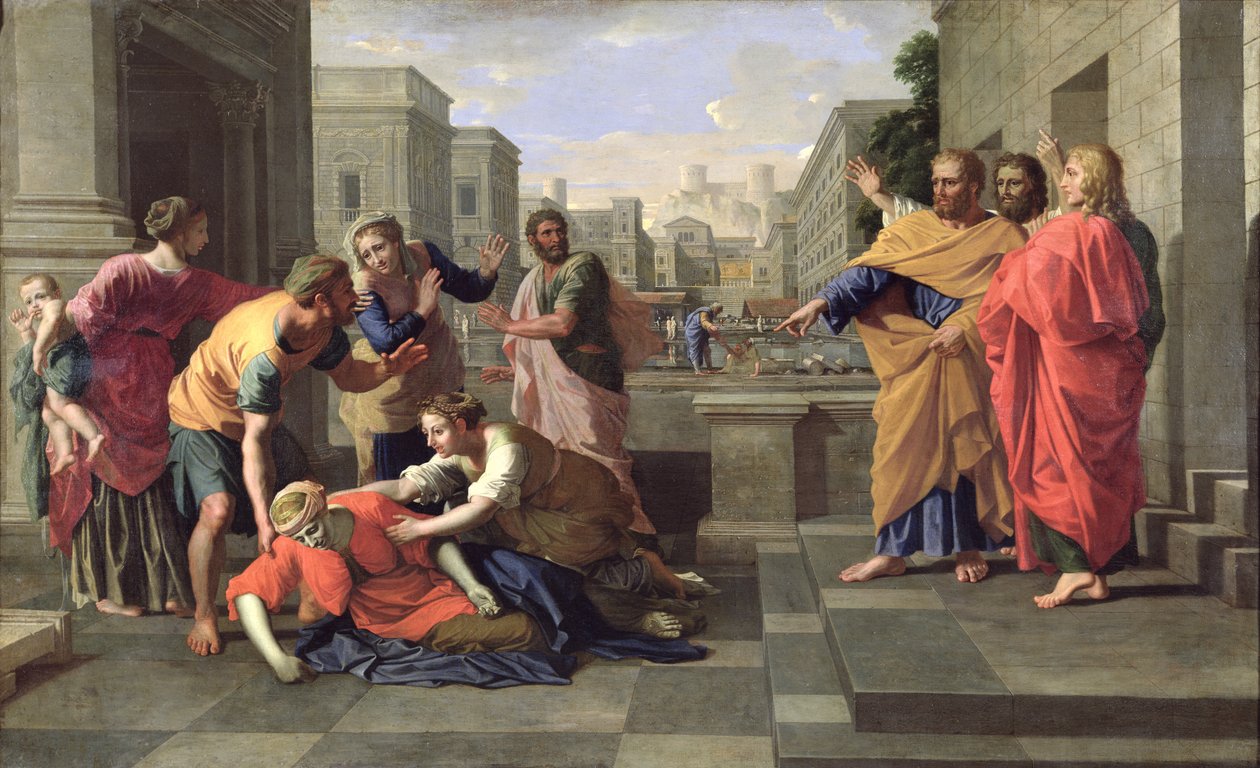 Safiras død av Nicolas Poussin