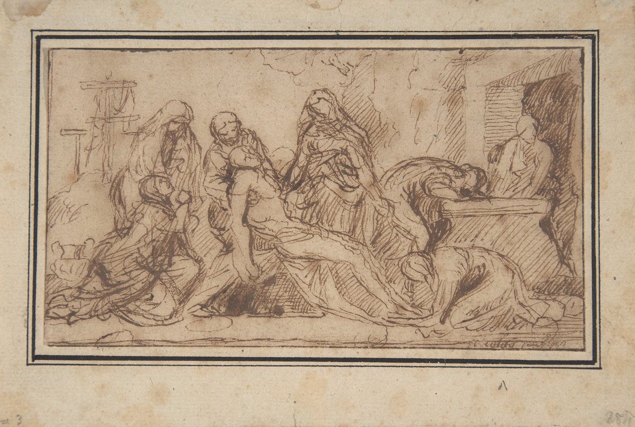 Gravleggingen, ca. 1656–57 av Nicolas Poussin