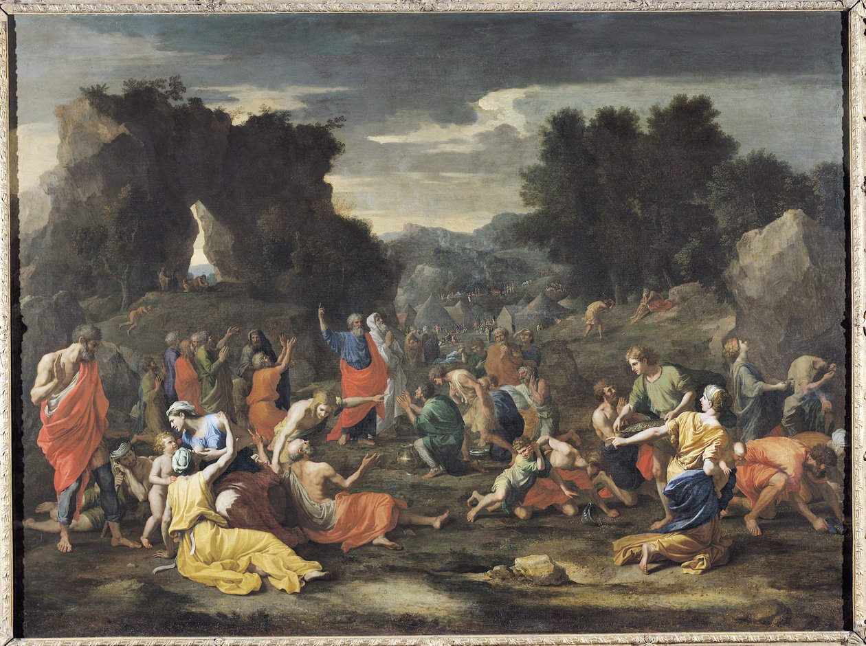 The Gathering of Manna, ca. 1637-9 av Nicolas Poussin