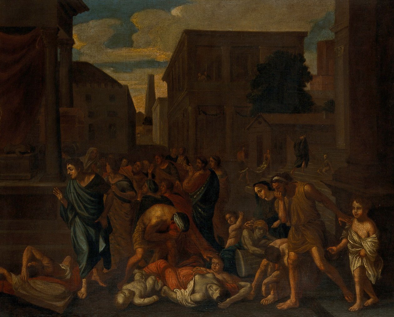 Filistenes pest i Ashdod av Nicolas Poussin