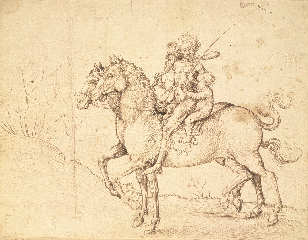 Utsikt over den romerske Campagna, tidlig på 1640-tallet (pensel og brun vask over svart kritt) av Nicolas Poussin