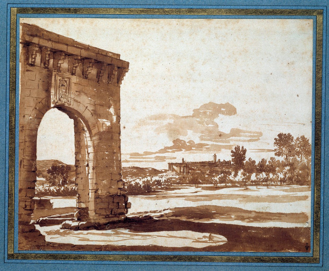 Utsikt over Villeneuve-les-Avignons av Nicolas (circle of) Poussin