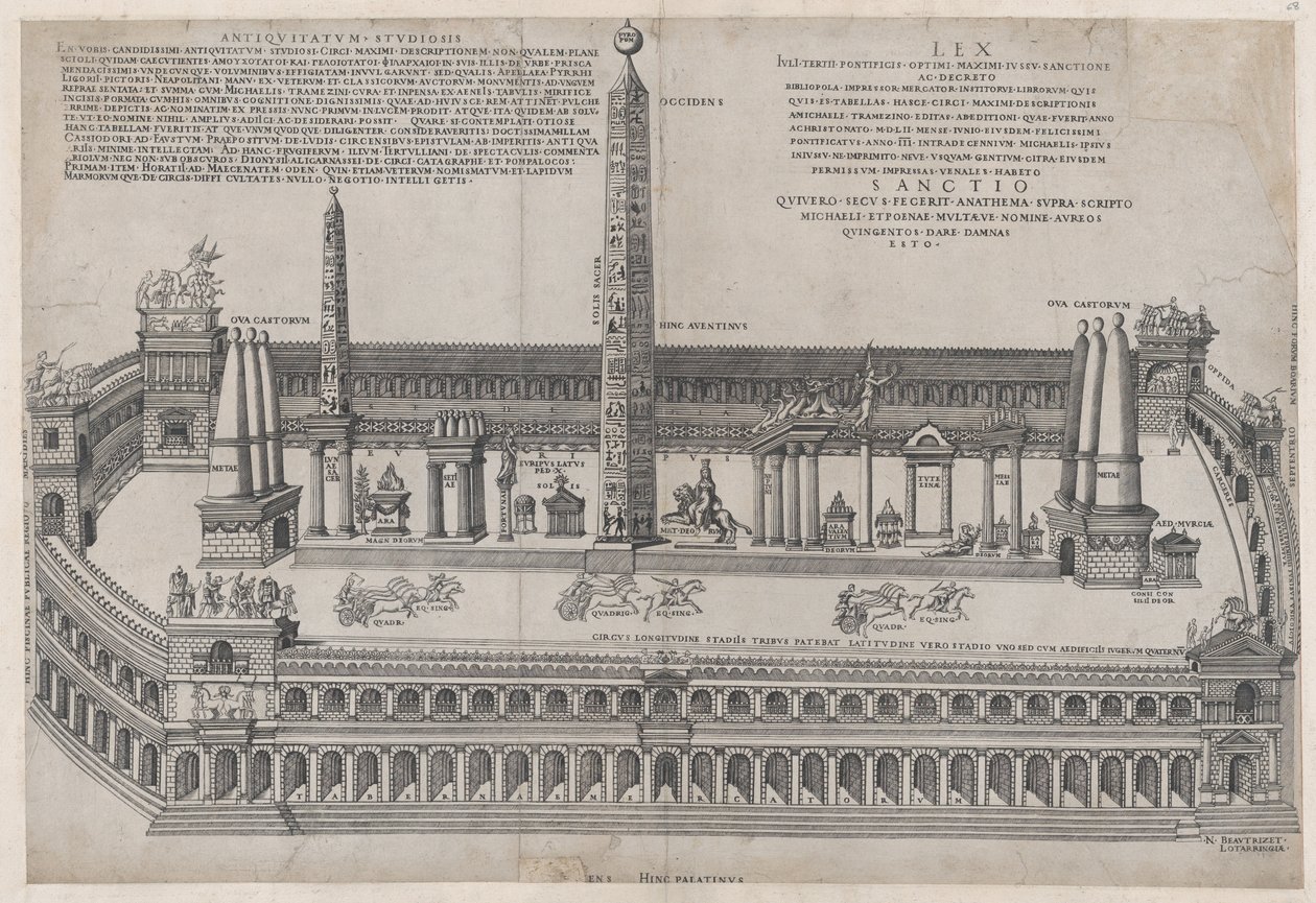 Mirror of Roman Magnificence: Circus Maximus, 1553., 1553. av Nicolas Beatrizet