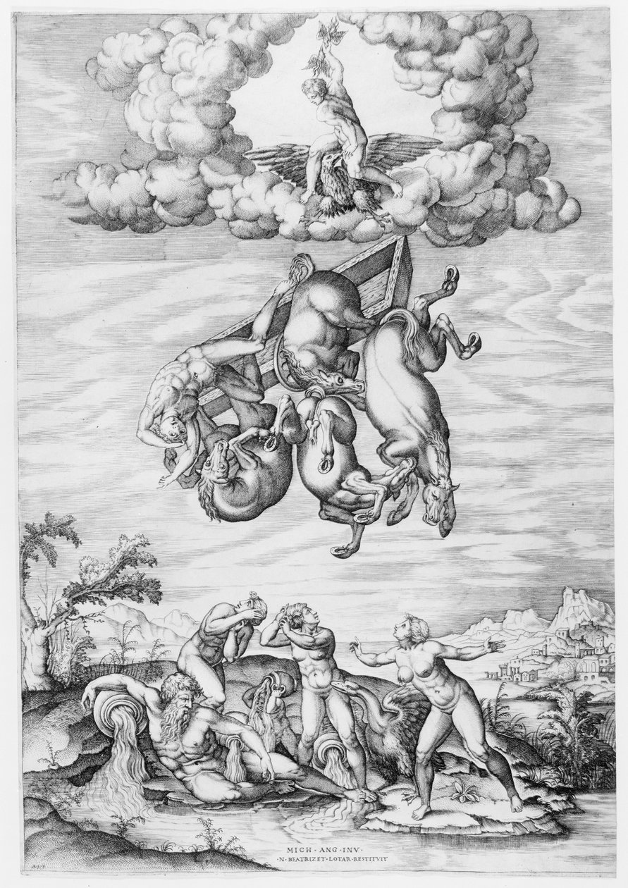 Phaetons fall, 1540-66., 1540-66. av Nicolas Beatrizet