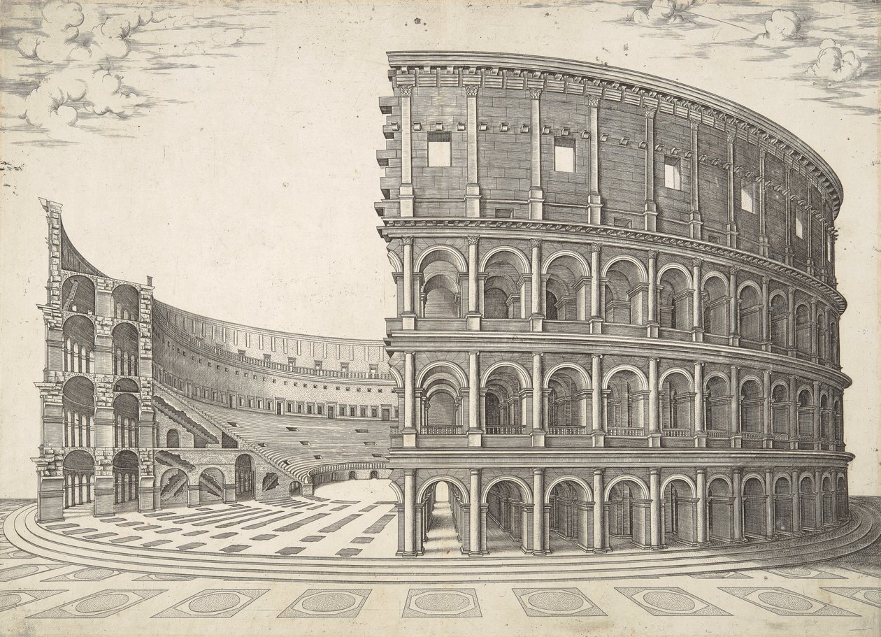 Teater Sive Roman Colosseum av Nicolas Beatrizet