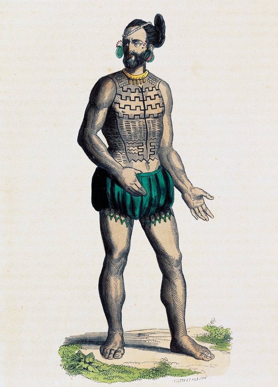 Innfødt fra Romanzoff Archipelago (Oceania) av Nicolas Dally
