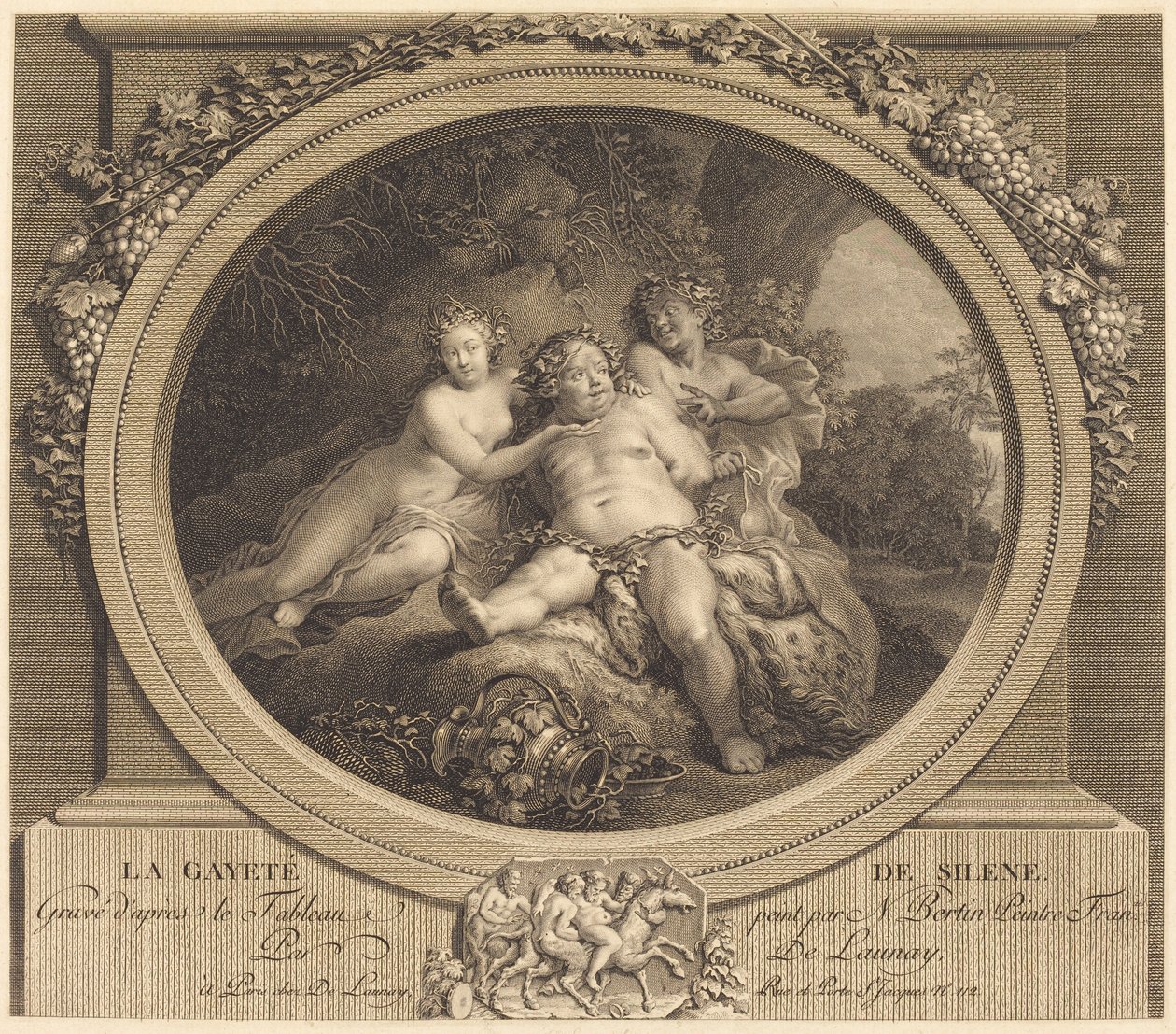 The Gaiety of Silenus av Nicolas Delaunay after Nicolas Bertin