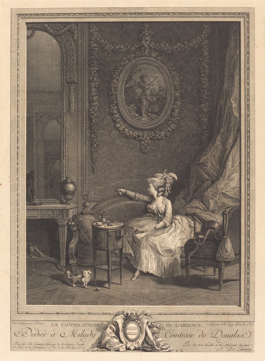 Fraværets trøst av Nicolas Delaunay after Nicolas Lavreince