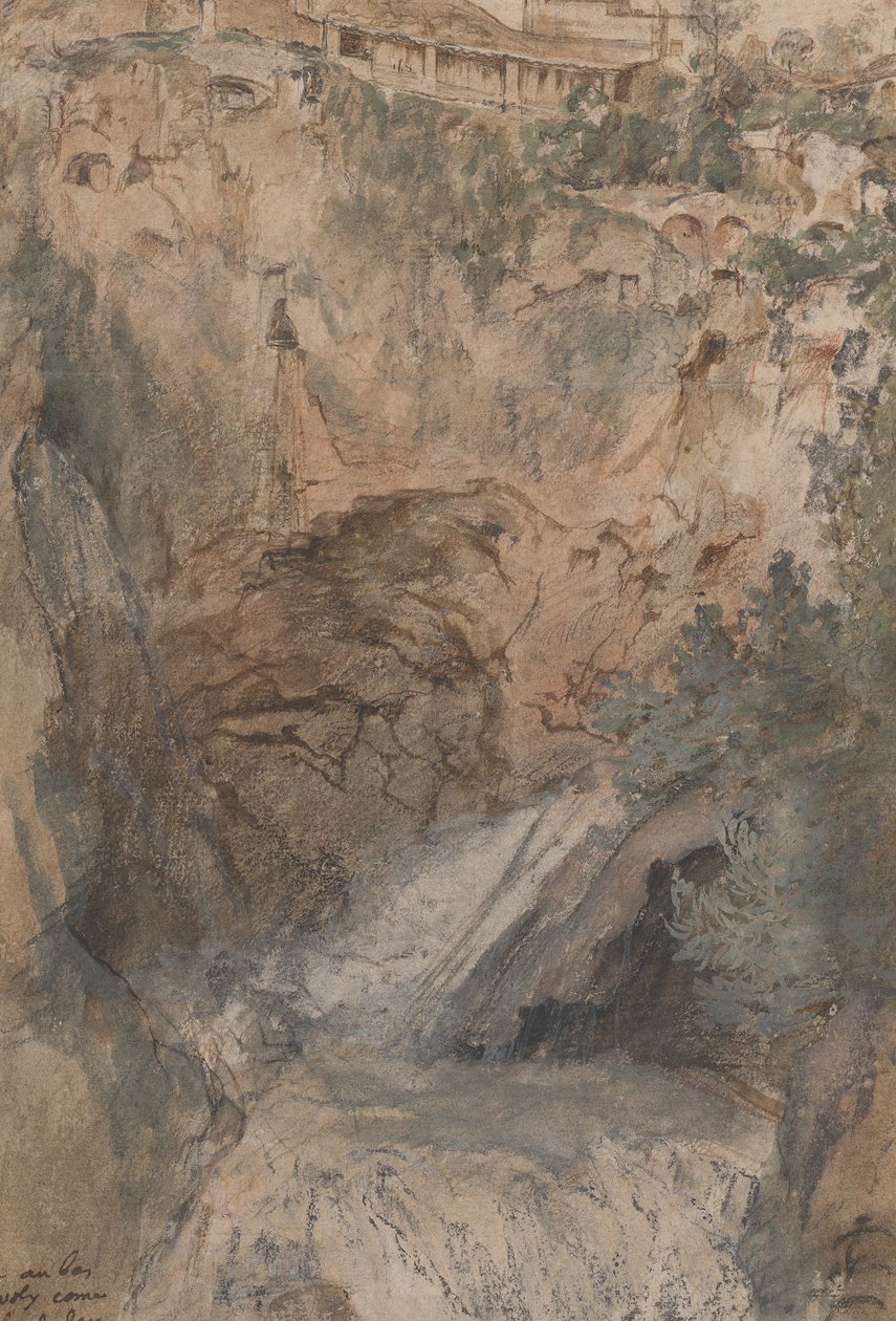 Utsikt over kaskadene ved Tivoli, ca.1724-33. av Nicolas Delobel