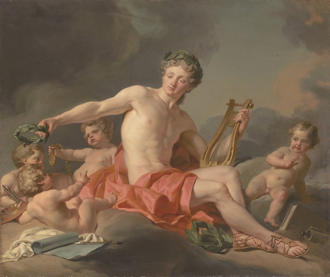 Apollo som kroner kunsten av Nicolas Guy Brenet