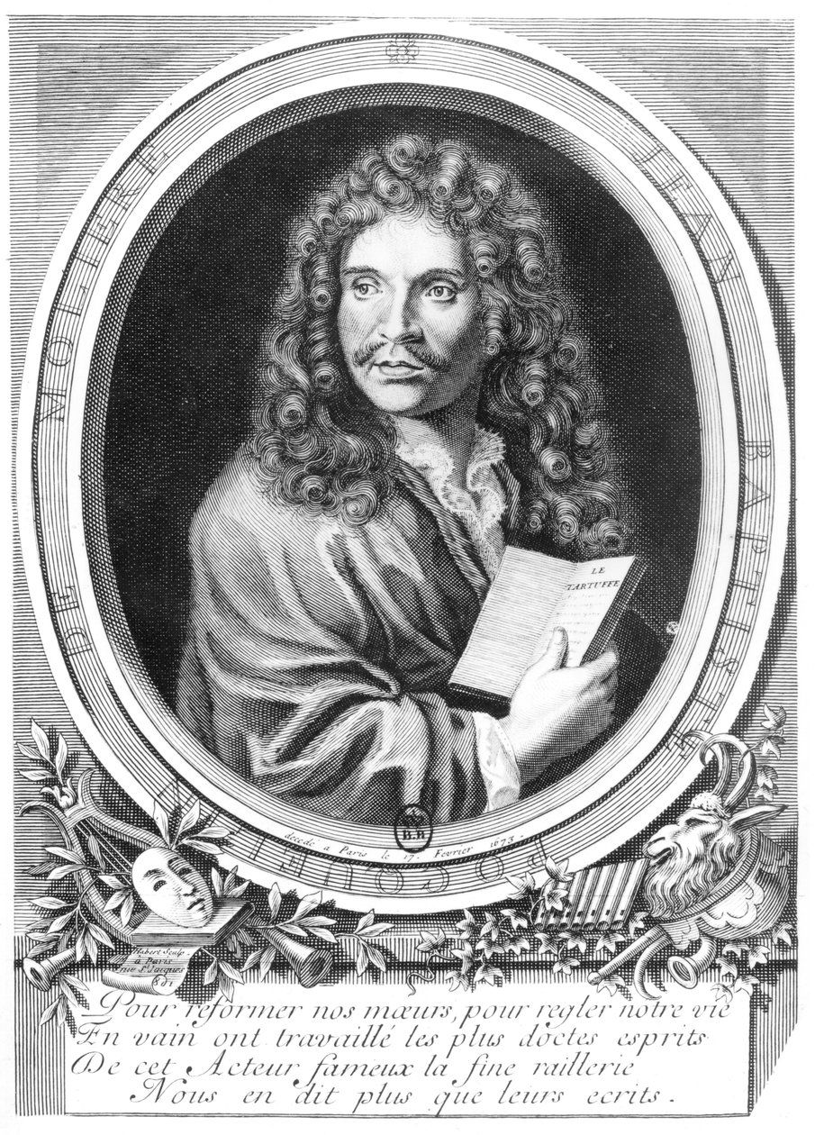 Portrett av Moliere (1622-73) av Nicolas Habert