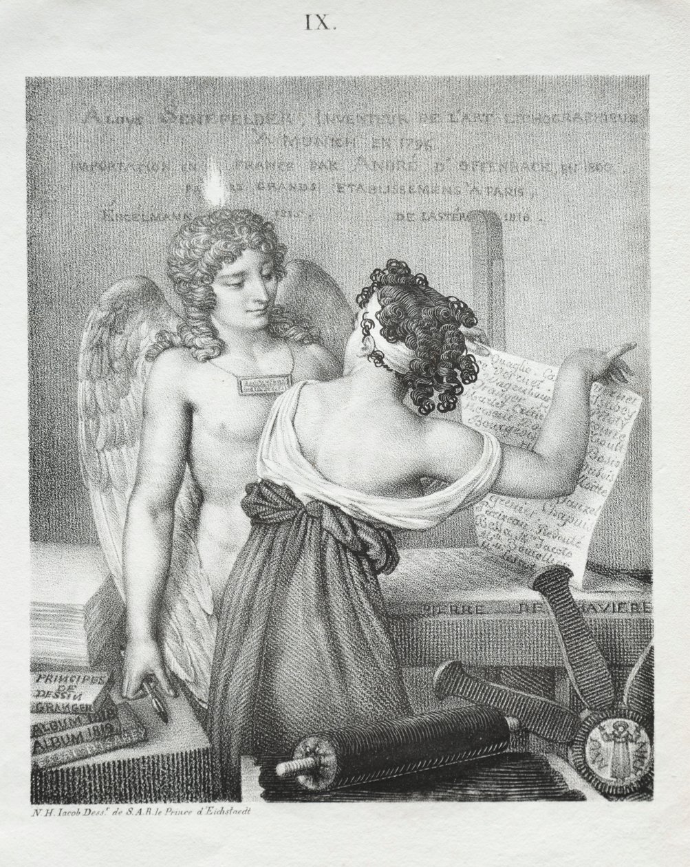 The Genius of Lithography, 1819. av Nicolas Henri Jacob