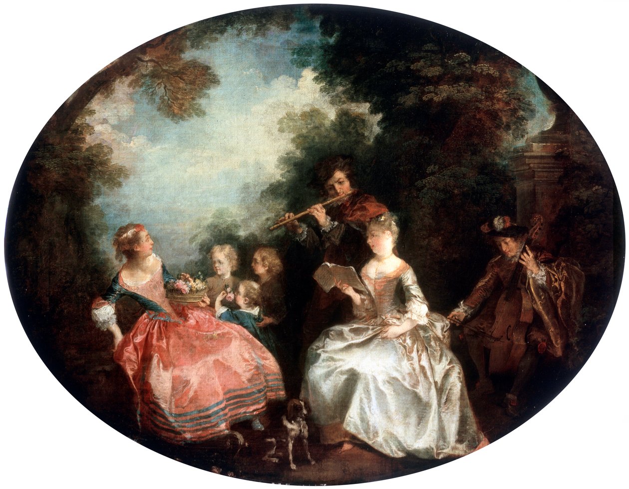 Konsert i en park, 1700-tallet. av Nicolas Lancret