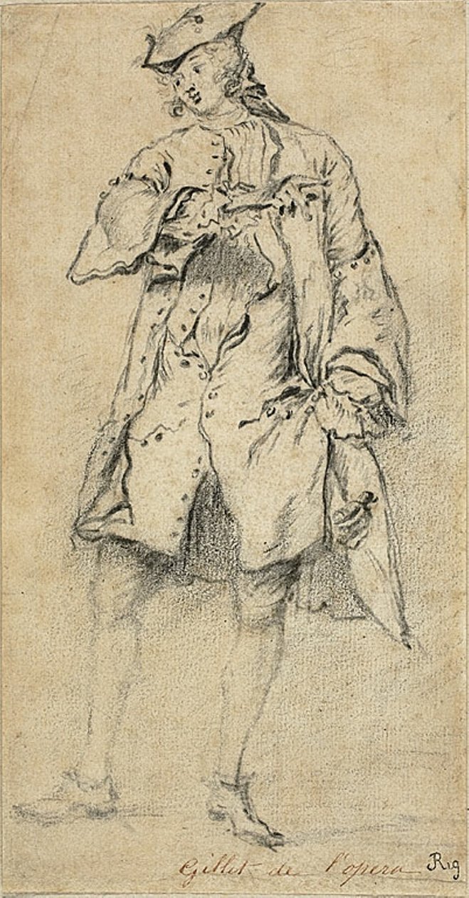 Ung mann står av Nicolas Lancret