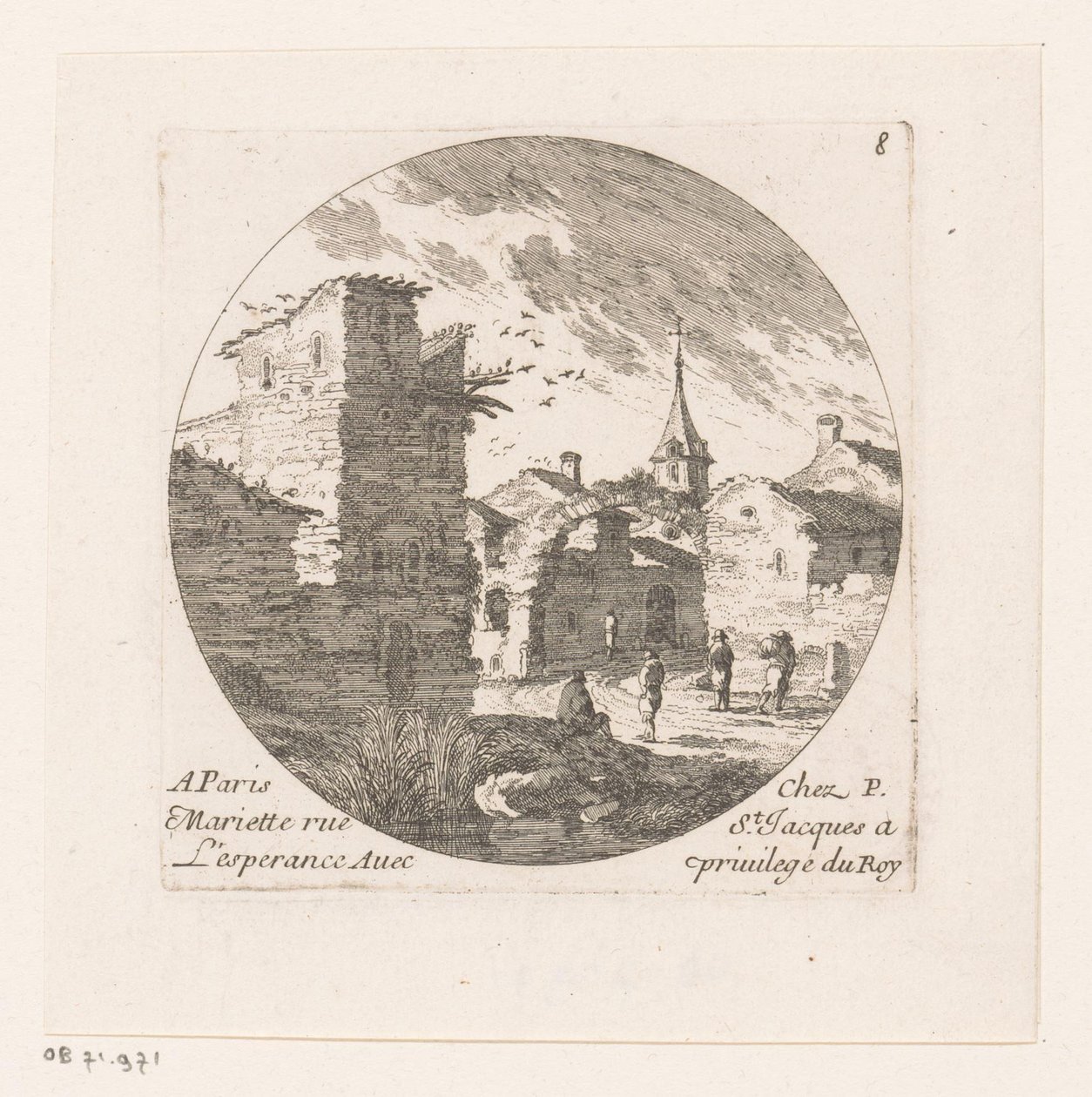 Figurer ved ruinen av en port av Nicolas Perelle