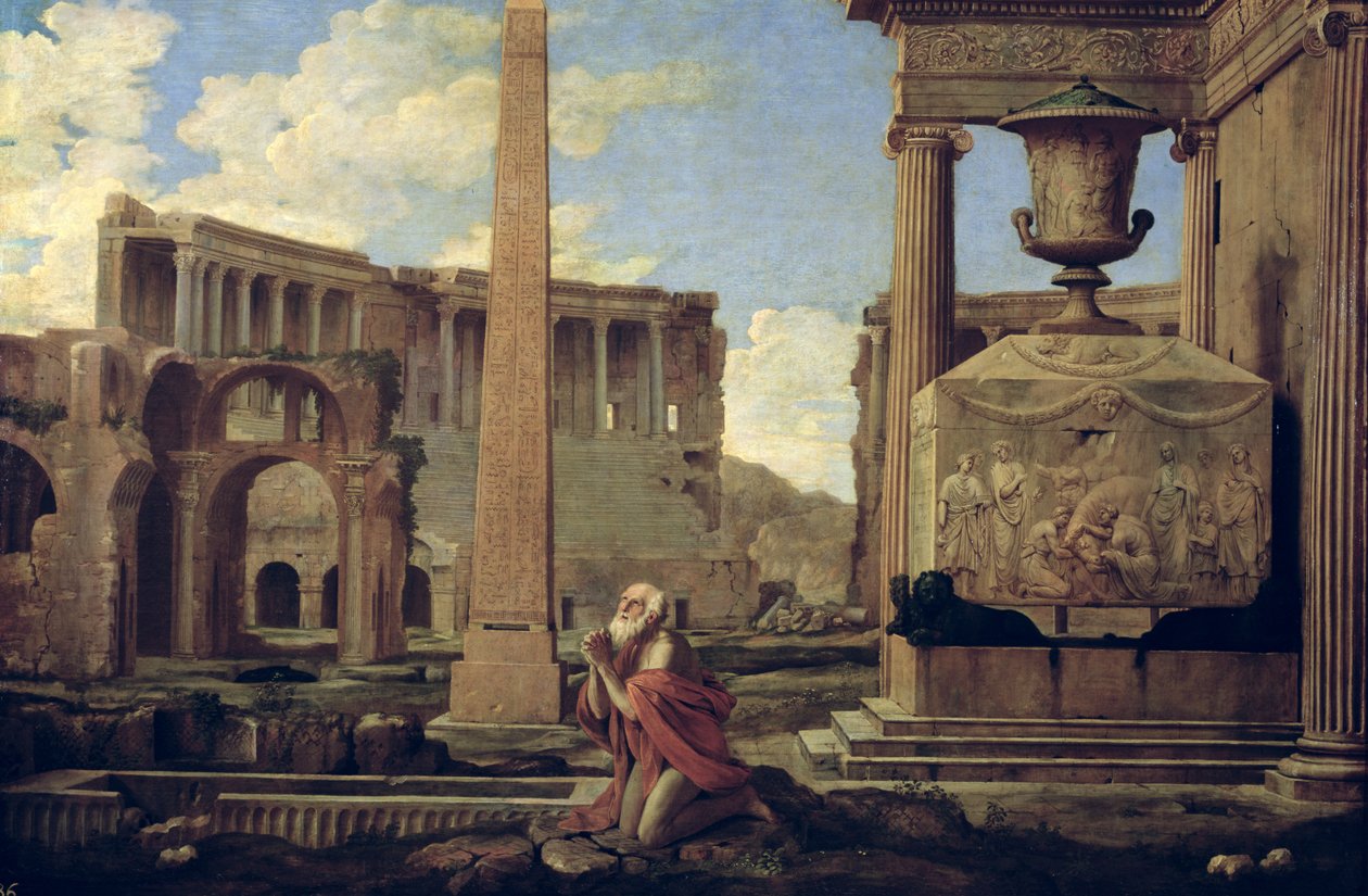 Eremitt blant ruinene av Nicolas Poussin