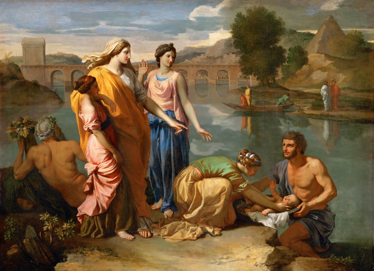 Moses reddet fra vannet av Nicolas Poussin