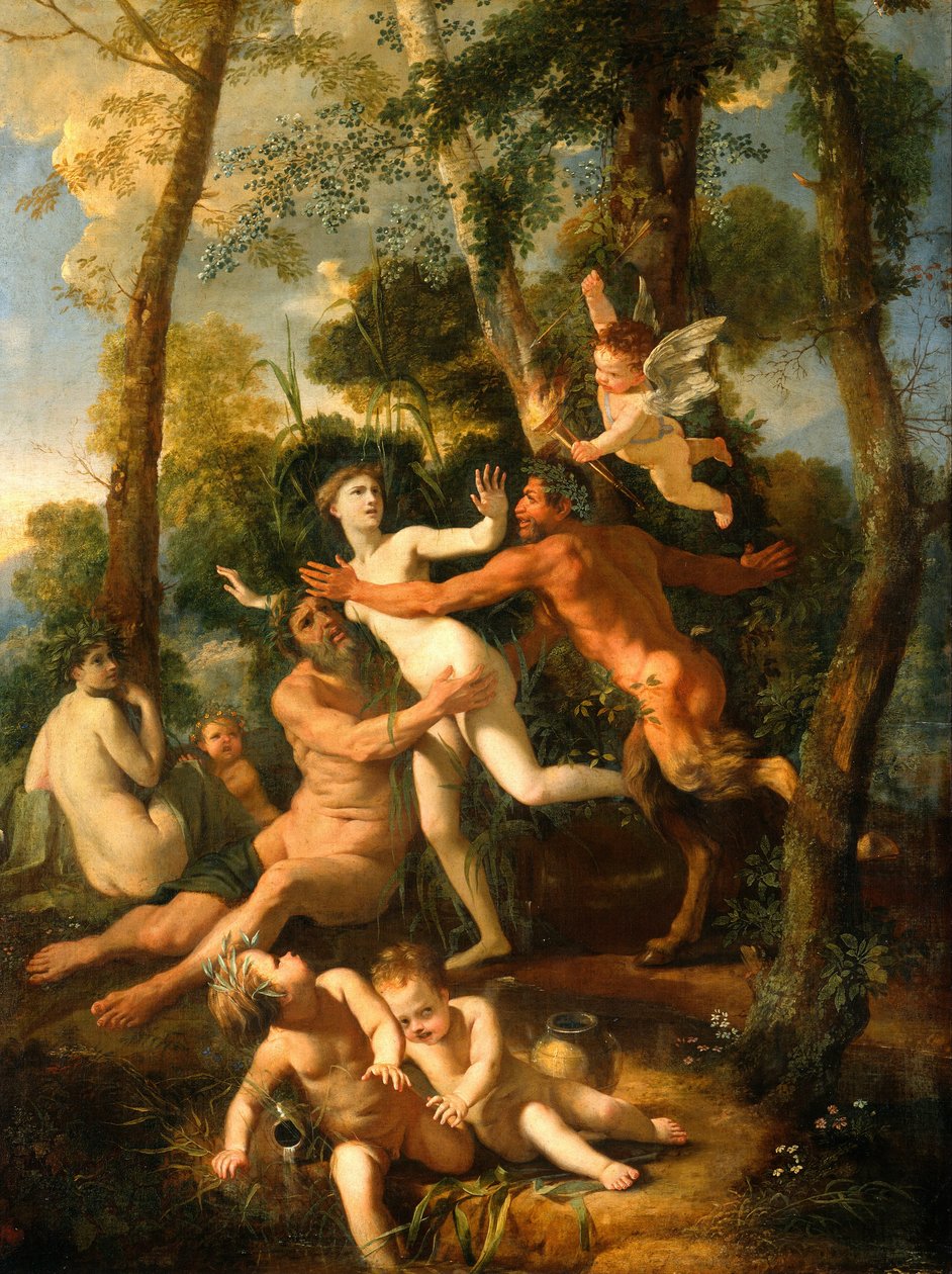 Pan og Syrinx, 1637 av Nicolas Poussin