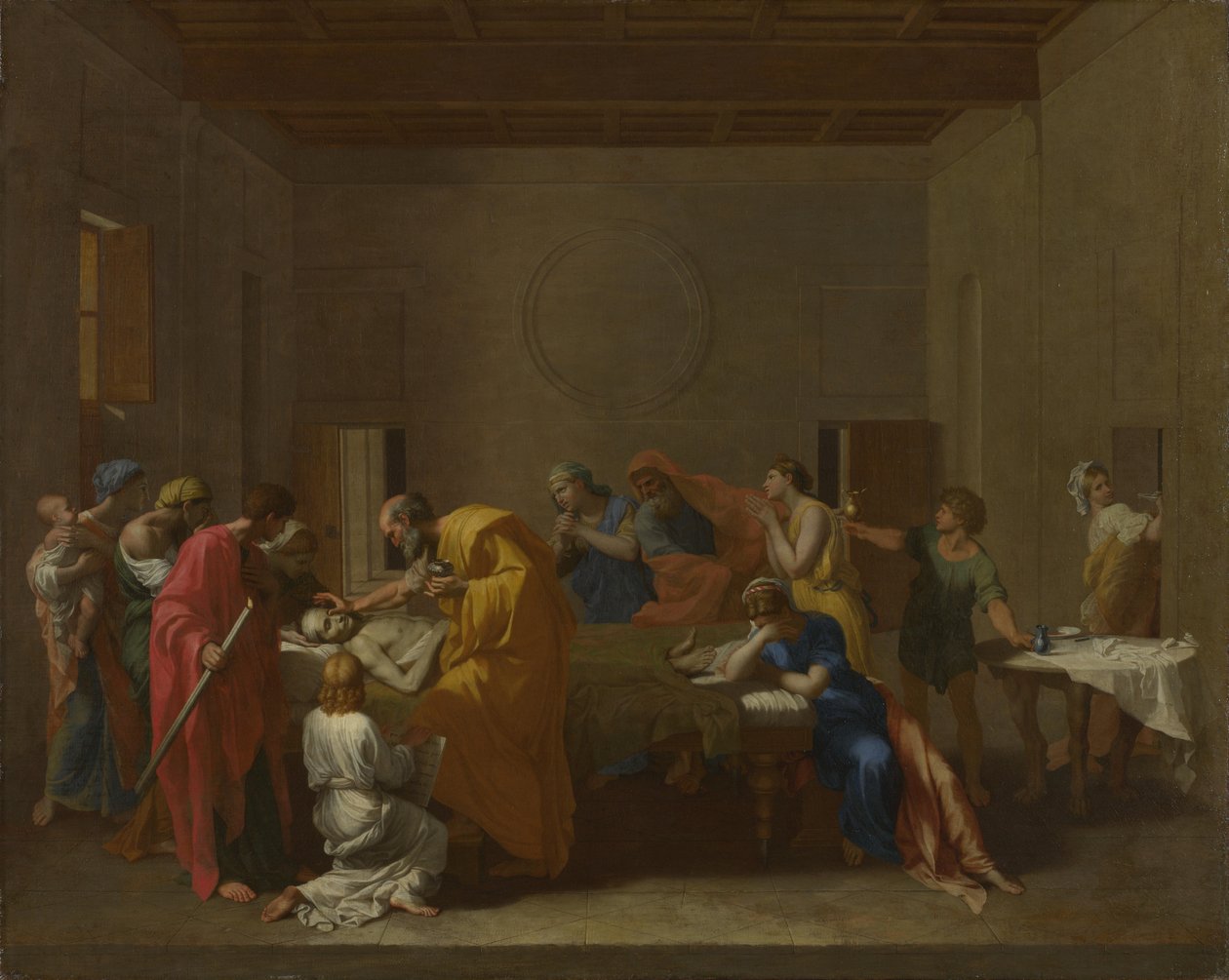 Seven Sacraments: Extreme Unction, ca 1637-1640 av Nicolas Poussin