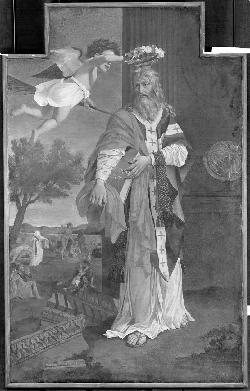 St. Denis kronet av en engel av Nicolas Poussin