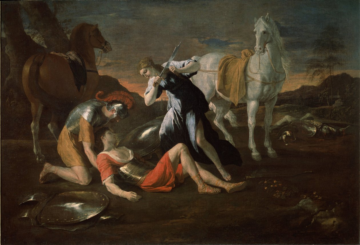 Tancred og Erminia, 1631 av Nicolas Poussin