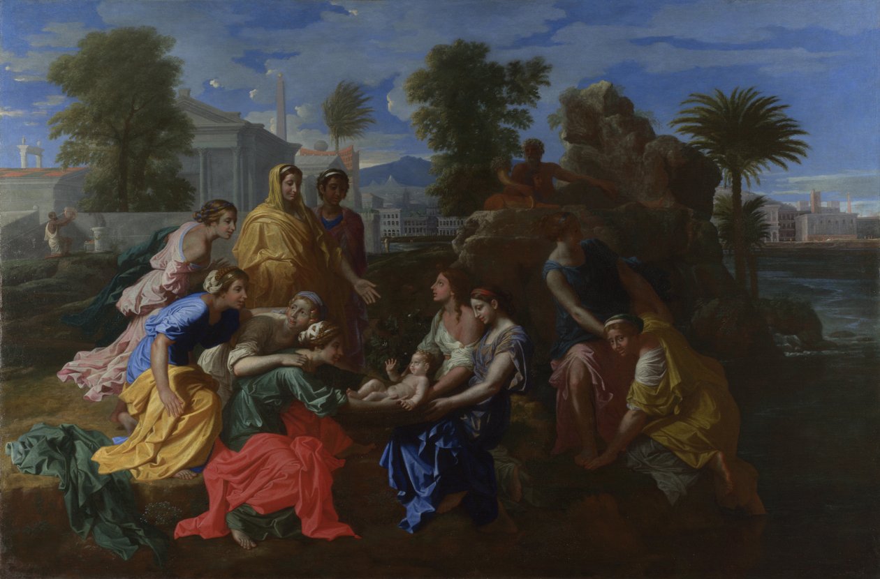 Funnet av Moses, 1651 av Nicolas Poussin