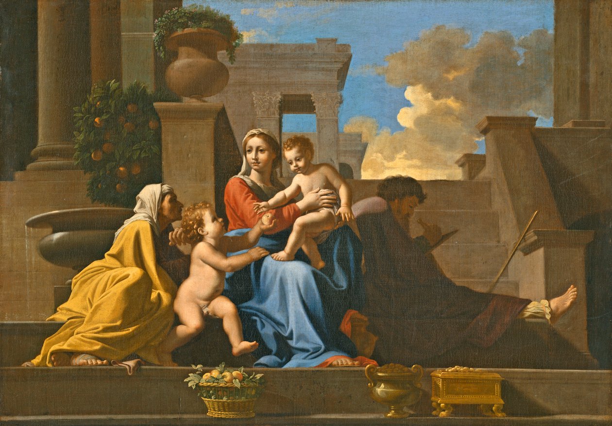 Den hellige familie på trappene, 1648 av Nicolas Poussin