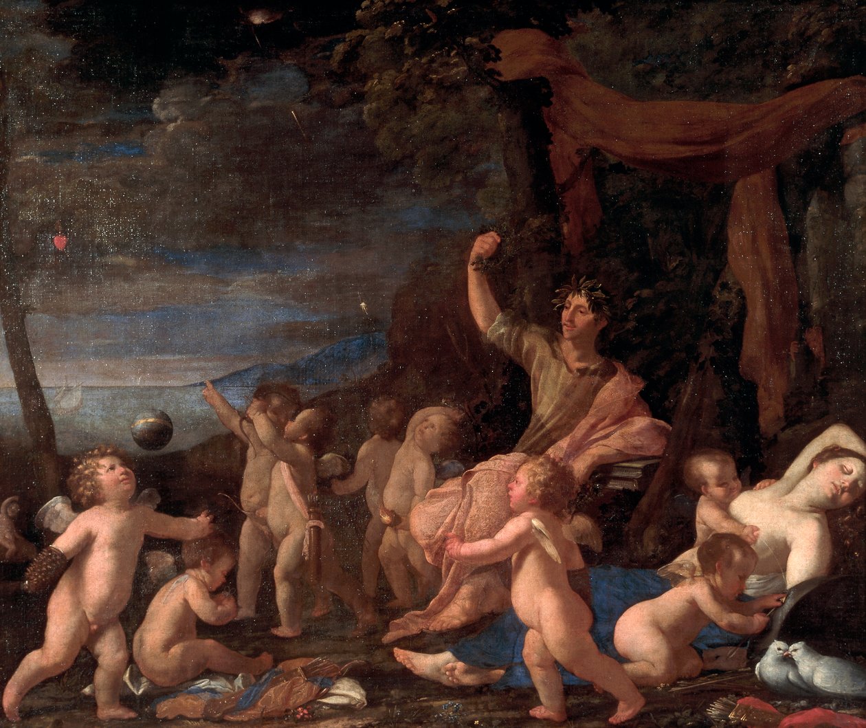 The Triumph of Ovid (olje på lerret) av Nicolas Poussin