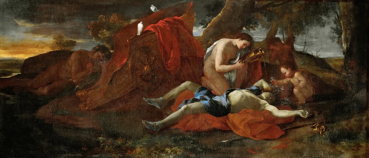 Venus sørger over Adonis, 1626. av Nicolas Poussin