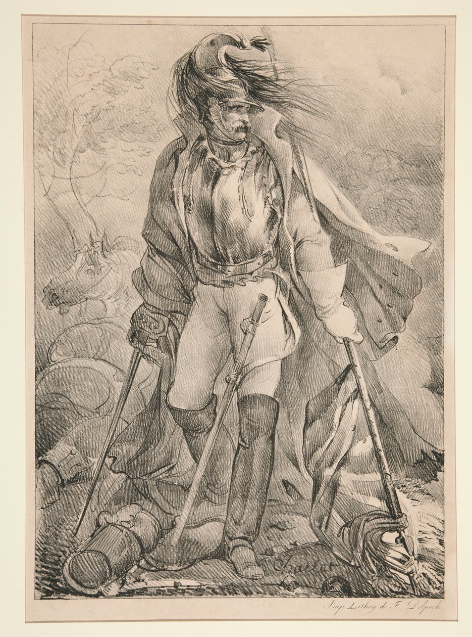 Fransk Cuirassier som bærer et flagg av Nicolas Toussaint Charlet
