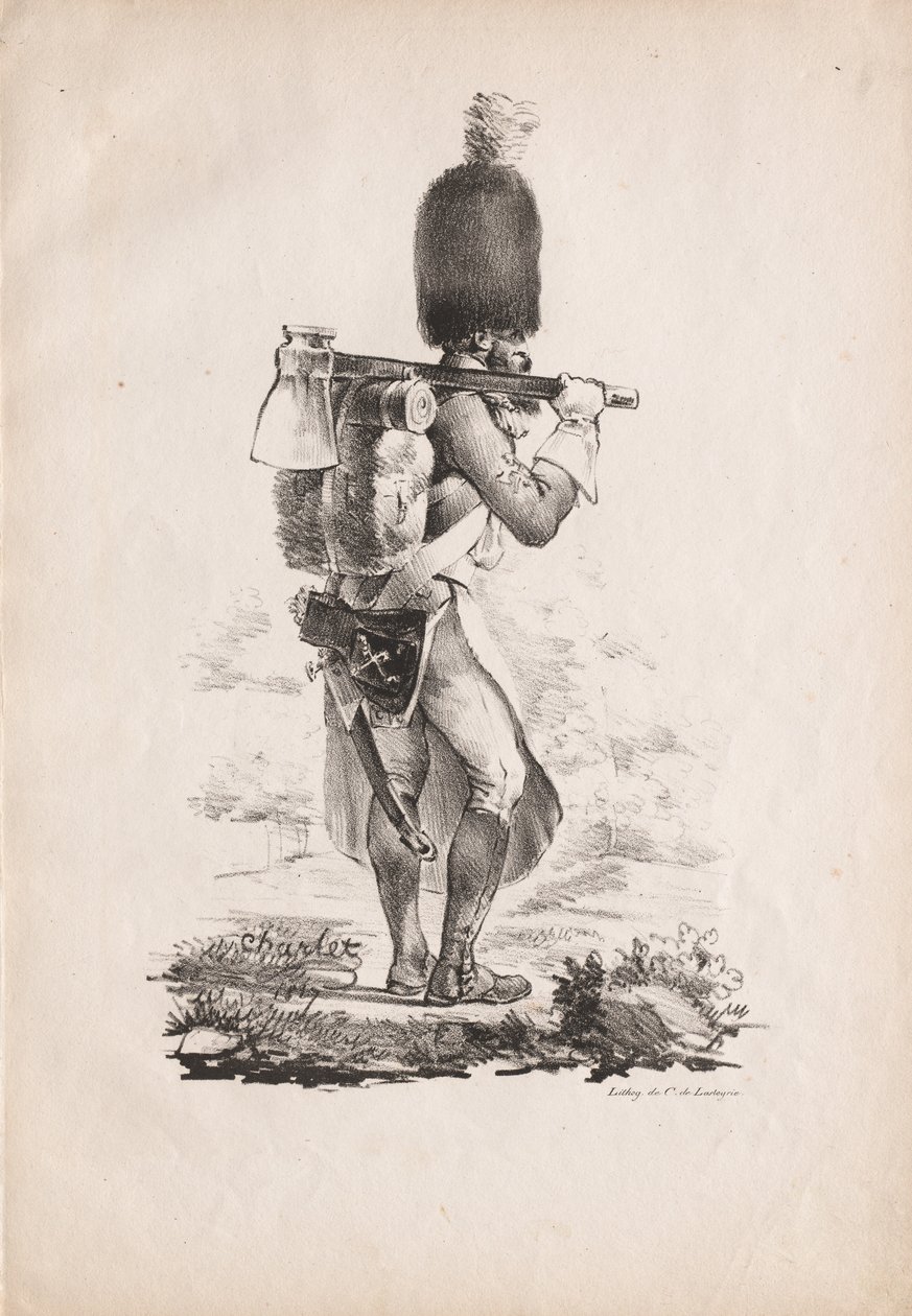 Militære kostymer: Infantry Sapper, 1817-1818. av Nicolas Toussaint Charlet