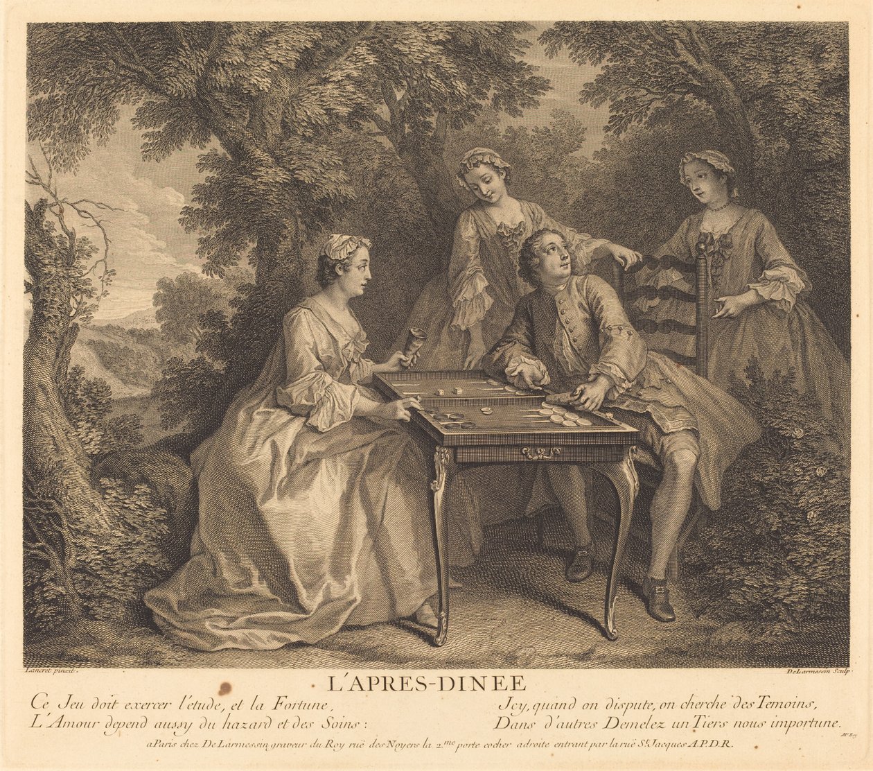 Etter middag av Nicolas de Larmessin IV after Nicolas Lancret