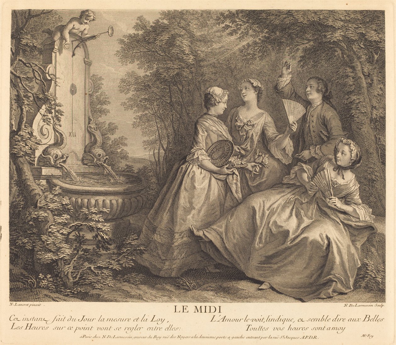 Middagstid av Nicolas de Larmessin IV after Nicolas Lancret
