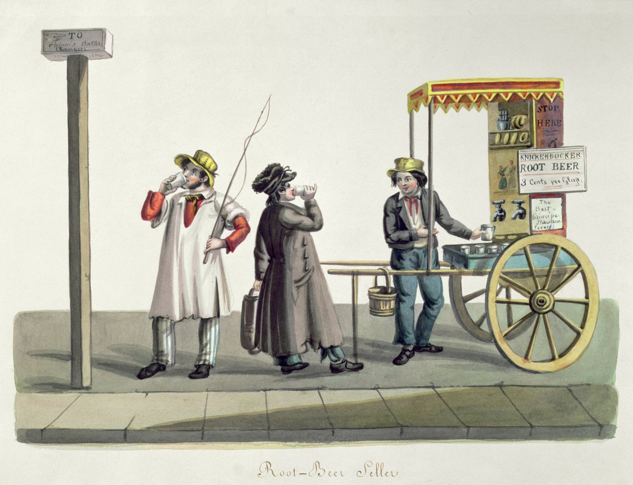 Root Beer Selger, ca. 1840 av Nicolino Calyo