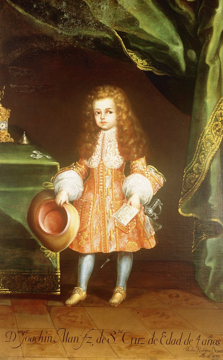 Portrett av barnet, Joaquín Manuel Fernández de Santa Cruz av Nicolás Rodríguez Juárez